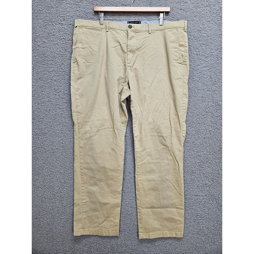Tommy Hilfiger Chino Pants 40x30 Tan Straight Fit Stretch Preppy Ivy Classic